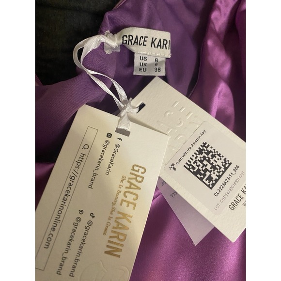 Sleeveless Purple One Shoulder Dress small Gown - Picture 2 of 9